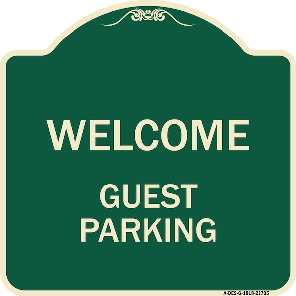 Welcome Guest Parking Heavy-Gauge Aluminum Architectural Sign, 18" x 18", G-1818-22705